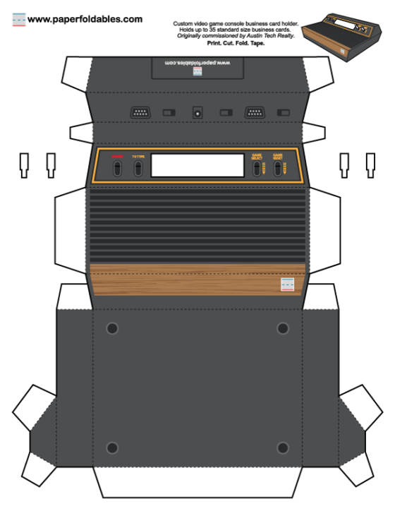 Atari 2600 Business Card Holder – Paper Foldables