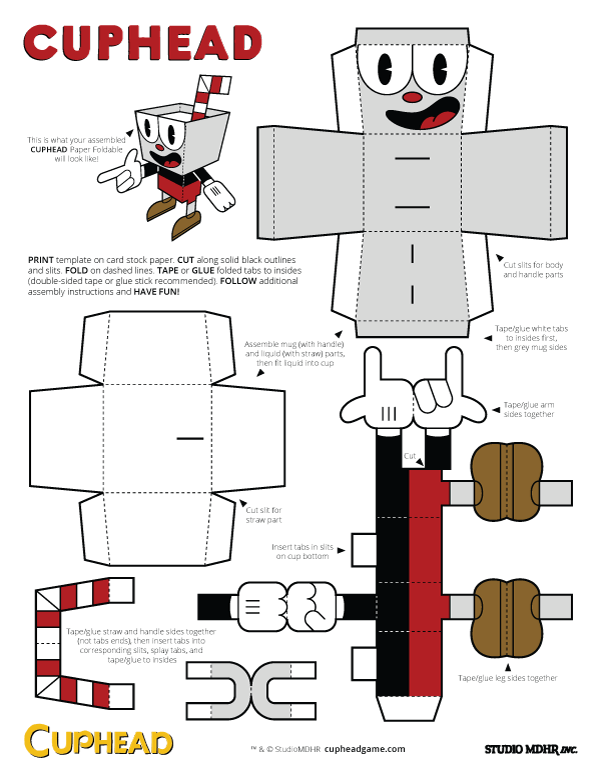 I did a faux-vintage model sheet in honor of the cup! : Cuphead